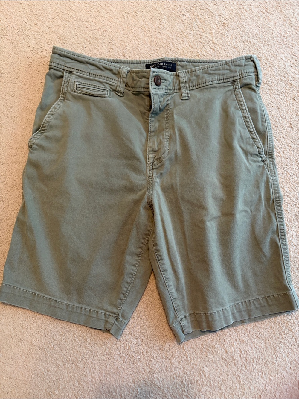 American Eagle Extreme Flex Olive Green cotton shorts in size 30.